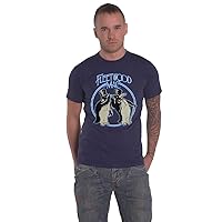 Fleetwood Mac T Shirt Penguins Band Logo Official Unisex Denim Blue Size S