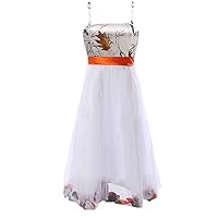 YINGJIABride Snowfall Camo Mini Junior Bridesmaid Dresses Flower Girl Dress with Spaghetti Straps