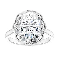 2 CT Oval Cut Engagement Ring Moissanite VVS Colorless Wedding Ring for Women Her Bridal Gifts Anniversary Promise Ring 925 Sterling Silver Cluster Halo Antique