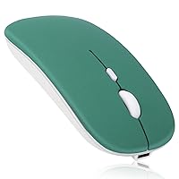 Bluetooth Rechargeable Mouse for Dell Latitude 5590 Laptop Bluetooth Wireless Mouse Designed for Laptop/PC/Mac/iPad pro/Computer/Tablet/Android Jade Green
