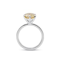 KnSam 9K / 14K / 18K Gold Ring, Solitaire Ring Wedding Rings with Moissanite Yellow in Oval Cut, 750/585/375 Gold Wedding Ring Real Gold Jewellery