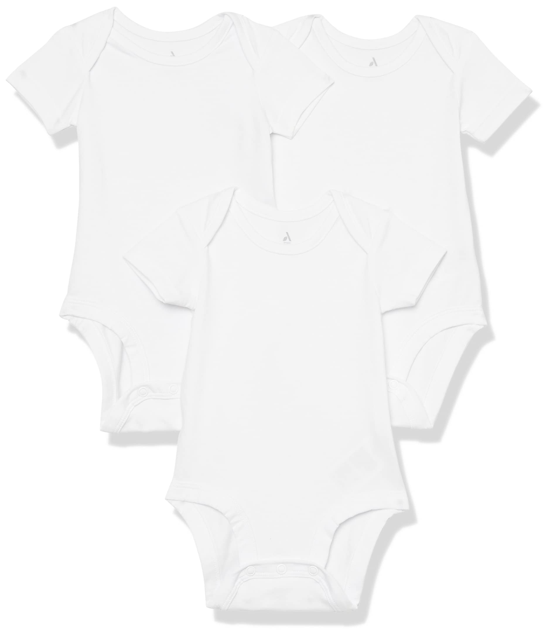 Amazon Essentials Unisex Babies' Cotton Stretch Jersey Short Sleeve Bodysuit (Previously Amazon Aware), Pack of 3