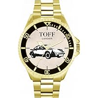 Mens Watch Gift for Fans of Black Beige Classic Car 42mm