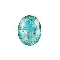 REAL-GEMS EGL Certified Green Emerald 10 Carat. Oval Cut Loose Gemstone - Natural Green Emerald Jewelry Making