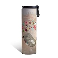 Good Morning Vacuum Insulated Travel Coffee Tumbler, 17 Ounce Stainless Steel Mug, Cute Inspirational Bird Lover Gift