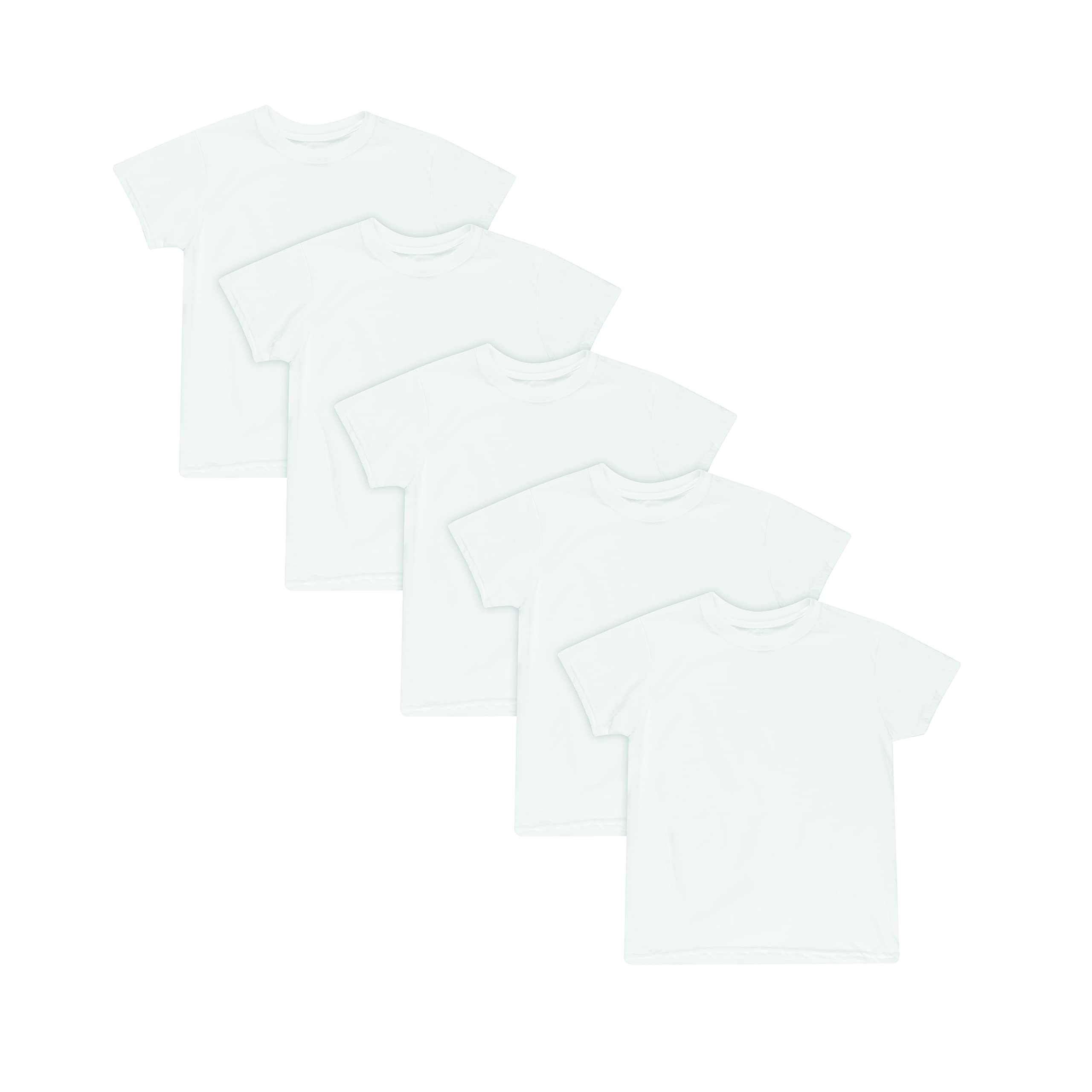 Hanes Boys' Undershirt, EcoSmart Short Sleeve Crew Shirts, Multiple Packs Available