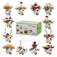 Tealyra - 12 pcs Blooming Flowering Tea - 12 Variety Flavors of Finest Blooming Teas – All Tea Balls Individually Sealed - Great Gift Bloom Teas Box