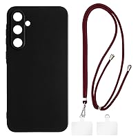 Samsung Galaxy A35 5G Case + Universal Mobile Phone Lanyards, Neck/Crossbody Soft Strap Silicone TPU Cover Bumper Shell for Samsung Galaxy A35 5G (6.6”)