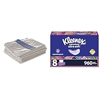 GE WC60X5015 Genuine OEM Heavy Duty Compactor Bag (12 Count) for GE Trash Compactors & Kleenex Expressions Ultra Soft Facial Tissues, Soft Facial Tissue, 8 Flat Boxes, 120 Tissues per Box, 3-Ply