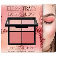 Ellen Tracy Rosy Glow Blush Palette: Radiant Shimmer & Versatile Beauty - 4 Buildable Shades for Every Skin Tone