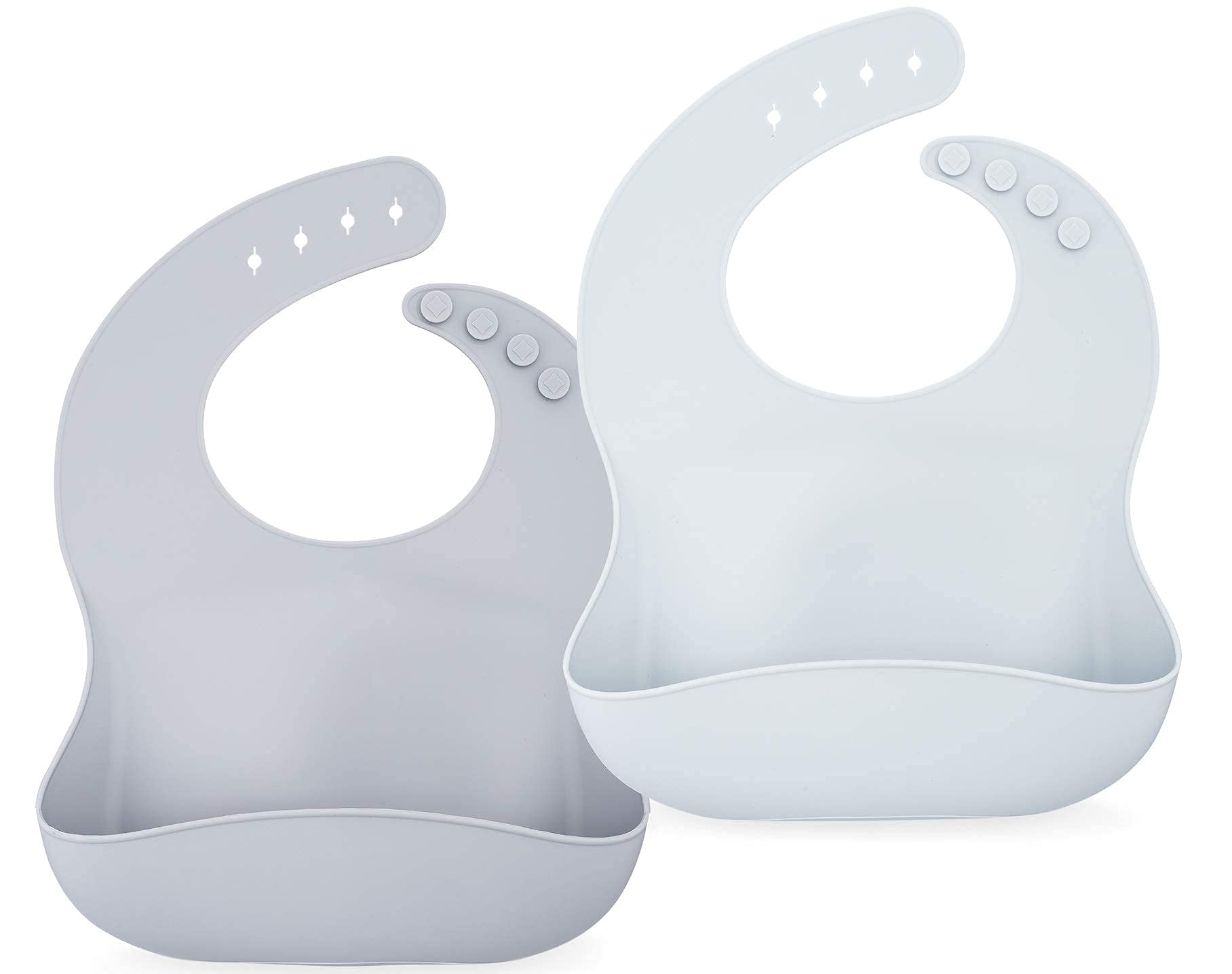 AVA + OLIVER Silicone Bib Set - Adjustable Waterproof Bibs - Set of 2