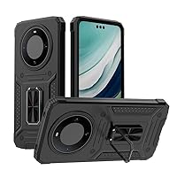 Protective Case Compatible with Huawei Mate 60 Pro Case,with Slide Camera Cover,Metal Ring Kickstand Military Grade Shockproof Hard PC Heavy Duty Protective Case Compatible with Mate 60 Pro Case Shell