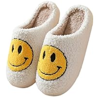 2023 Winter Smiley Face Slippers with Fluffy Soft Soles and Non-Slip Flat Shoes