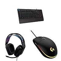 Logitech G 213 Prodigy Gaming Keyboard + G203 Wired Gaming Mouse + G335 Wired Gaming Headset Bundle - Black