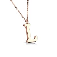 Bungsa® Women's Necklace, Letter A-Z in Silver or Rose Gold – Alphabet Necklace with Pendant – Stainless Steel – Necklace for Women, Children & Men – A B C D E F G H I J K L M N O P R S T U V W Z