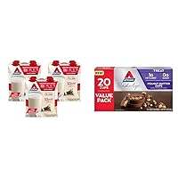 Atkins Vanilla Cream 23g Protein Meal Size Shakes, 3g Carb, 1g Sugar and Peanut Butter Cups, 0g Sugar, 20 Count