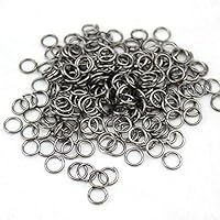 Kamas (T12973)3mm 4mm 5mm 6mm 7mm 8mm 10mm 12mm 14mm 16mm 20mm Round Iron Jump Rings Single Loop DIY Findings - (Color: Gun Metal Black, Size: 3mm 200 Pieces)