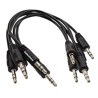 CablesOnline 5-Pack 6-inch 3.5mm Stereo TRS Male to Male Molded Short Jumper Audio Cables, AV-100-5