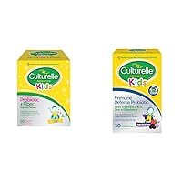 Kids Probiotic + Fiber Packets (Ages 3+) - 60 Count - Digestive Health & Immune Support - Helps Restore Regularity & Immune Defense Probiotic with Vitamin C