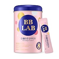 BB LAB Collagen Powder S, Low Molecular Collagen Powder Stick Supplement, Marine Collagen, Fish Collagen, Vitamin C, Hyaluronic Acid, 12 Probiotics, Fast Absorption, Grapefruit Flavor - 30 Ct