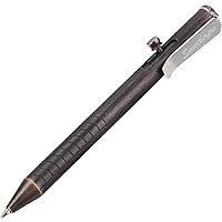 SMOOTHERPRO Solid Brass Bolt Action Pen Compatible with Fisher Space SPR Refill Weight Balanced for Tremor Parkinson Arthritic Signature Retro Black (FSR010)