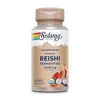 SOLARAY Fermented Reishi Mushroom 500mg | Healthy Immune, Heart & Brain Function Support | Energy & Mood Supplement | 60 VegCaps