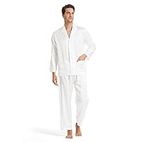 LilySilk 100% Silk Pajamas for Men Soft 19MM Real Mulberry Silk Sleepwear Mens Silk Pajamas Set Lightweight Male Pjs