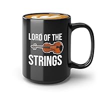 Violinist Coffee Mug 15oz Black - Lord of the strings - gift for violin player young solos violinist performer trombonist instrumentalist