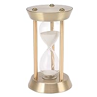 VGEBY Hourglass Timer,Decorative Metal Hourglass Sand Timer Vintage High Glossy Sand Replaceable Sandglass Clock (Bronze Mini 10min)