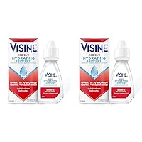 Visine Red Eye Hydrating Comfort Redness Relief and Lubricant Eye Drops to Help Moisturize and Relieve Red Eyes Due to Minor Eye Irritations Fast, Tetrahydrozoline HCl, 0.5 fl. oz (Pack of 2)