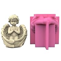 Silicone Mould, Silicone Crafts Moulds Hand-Making Candle Holder Molds Angel Boy Shaped Candle Stand Mould Silicone Material for Crafts