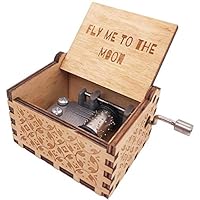 Fly Me to The Moon Music Box - Mini Wood Musical Box 18 Note Antique Crafted Musical Gifts for Christmas Halloween Birthday Mother's Day Valentine's Day