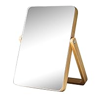 Makeup Mirror Desktop European Mirror Simple Solid Wood Vanity Mirror Portable Wooden Table Mirror Folding