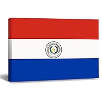 Framed Artwork 8x12 Inch,Paraguay Flag Decorative Canvas Wall Art Printed,Wall Pictures Hanging Poster Wall Decoration for Living Room Office