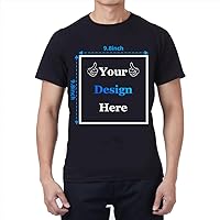 VIDUSSA Custom T Shirts for Men - Design Your Own Personalized Crew Neck Tshirts with Text/Logo/Image Customized Gifts