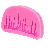 1pc Icicle Border Cake Mould 3d Silicone Icicle Mold Chocolate Candy Molds Diy Icicles Shape Fondant Cake Decorating Tools Christmas Baking Tool Pink