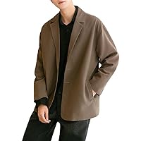 Male Top Suit Jacket Long Sleeve Loose Casual Business Blazer Oversized Button Up Boys Office Wear