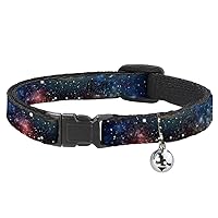 Cat Collar Breakaway Space Dust Collage 8 to 12 Inches 0.5 Inch Wide