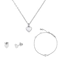Ted Baker London Sweetheart Bundle, Harly Heart Earrings, Hara Heart Necklace, Harsaa Heart Bracelet (Silver Tone)
