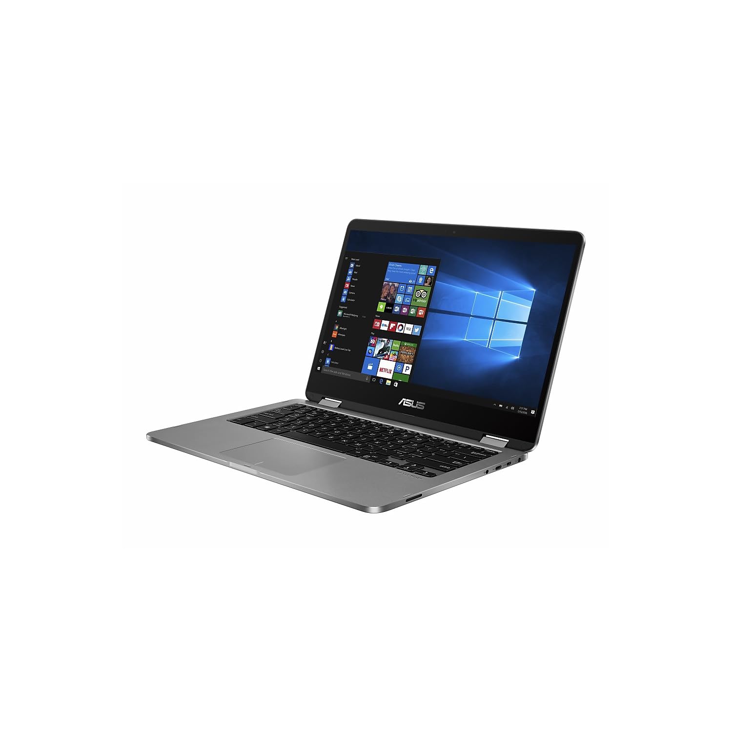 ASUS VivoBook Flip 14 Thin and Light 2-in-1 Laptop, 14” FHD Touchscreen, Intel Pentium Silver N5030 Processor, 4GB RAM, 128GB Storage, Windows 10 Home in S Mode, Light Grey, Fingerprint, J401MA-ES21T