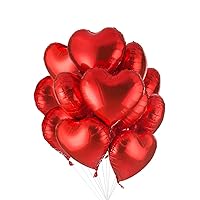 20 pcs 18inch Red Heart Balloons, Heart shaped Balloons foil Love Balloons for Wedding Decoration Party Balloons Birthday