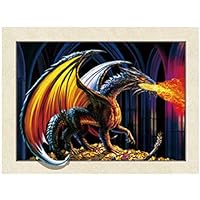 TripStan 3D Home Wall Art Decor Lenticular Pictures, Dragon Collection Holographic Flipping Images, 12x16 inches Animal Poster Painting, Without Frame, Dragon