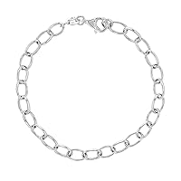 925 Sterling Silver Classic Link Chain Charm Bracelet for Little Girls & Preteen - Plain Bracelets for Young Girls to Allow them to Add Charms - Fabulous Jewelry for Children