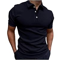 Mens Polo Shirts Casual Short Sleeve Button Down Polo Shirt Classic Golf Shirts Casual Collared Shirt Lightweight Work Shirts
