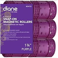 Diane Snap On Magnetic Roller, Purple, 1 3/4'', Keeps hair style in place, Holds curls, Non breakable material, For all types of hair, Hair style, Dry or damp hair.