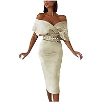 Sexy Off Shoulder Dress Women's Classic Vintage Dresses Cocktail Prom Gowns Work Office Business Party Bodycon Pencil Dress