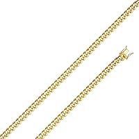 14KY 6.5mm Hol Miami Cuban 180 w/box lock Chain Necklace for women Men Teen | 14K Yellow Gold Box Clasp Chain Necklace With Jewelry Gift Box | Solid gold jewelry | Gift For Her
