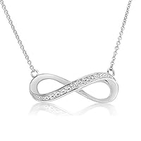 Amanda Rose Collection Sterling Silver Diamond Accent 18 inch Infinity Necklace