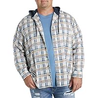 True Nation by DXL Men's Big and Tall Plaid Hooded Shirt Jacket