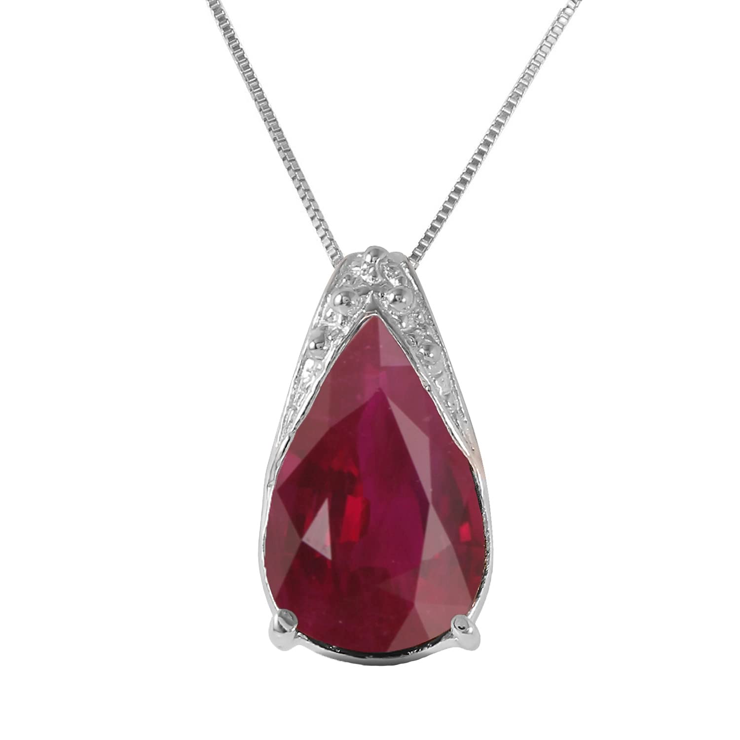 Galaxy Gold GG 14k Solid Gold Live Love 5 ct Ruby Necklace - 4292